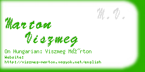 marton viszmeg business card